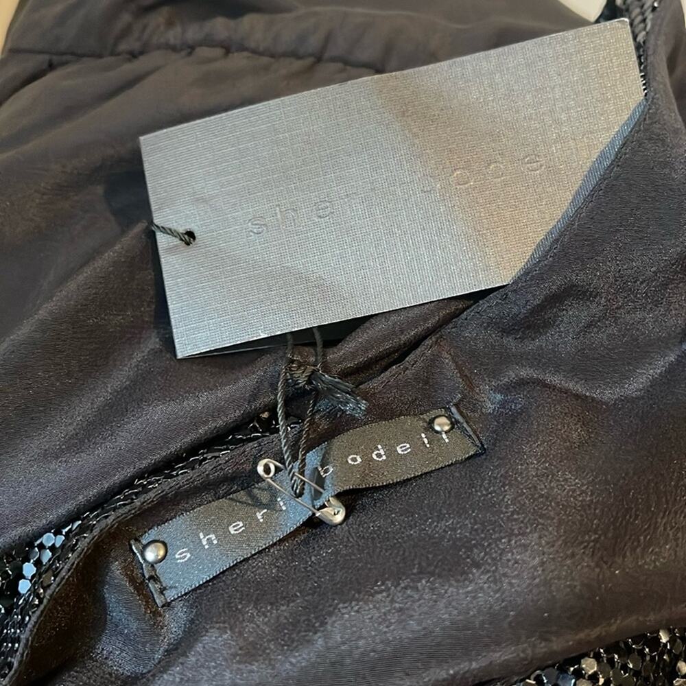 Sheri Bodell One Shoulder Beaded Dress  Black Size S - Picture 9 of 12